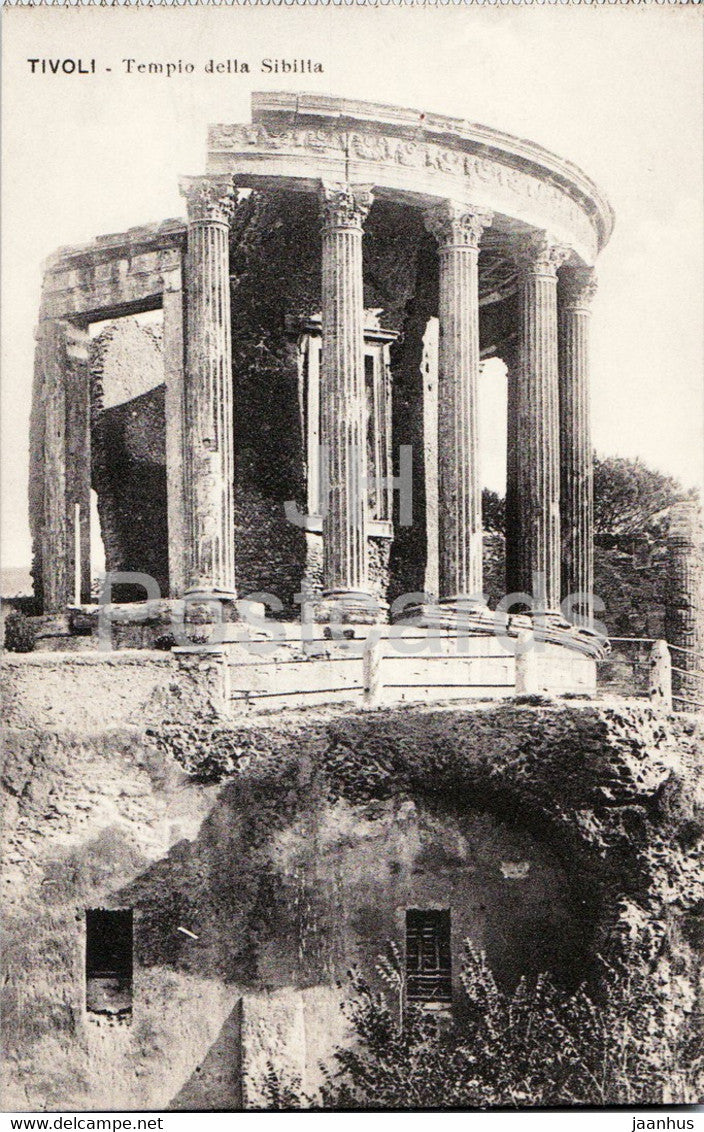 Tivoli - Tempio della Sibilla - Temple of the Sybil - ancient world - 182 - old postcard - Italy - unused - JH Postcards