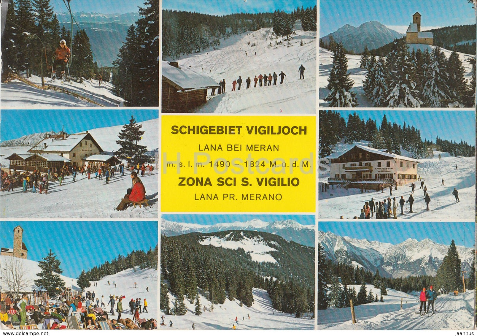 Schigebiet Vigiljoch - Lana bei Meran - Zona Sci S. Vigilo - Italy - 1980 - used - JH Postcards