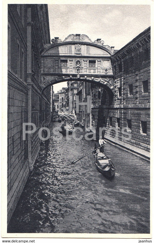 Venezia - Vendig - Venice - Ponte dei Sospiri - The Bridge of Sighs - old postcard - Italy - unused - JH Postcards