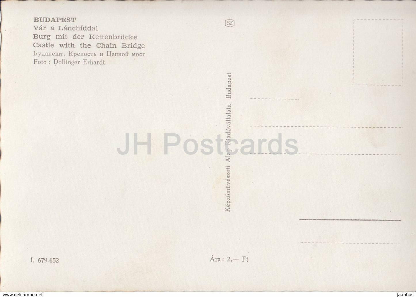 Budapest - Castle with the Chain Bridge - lion sculpture - Hungary - unused