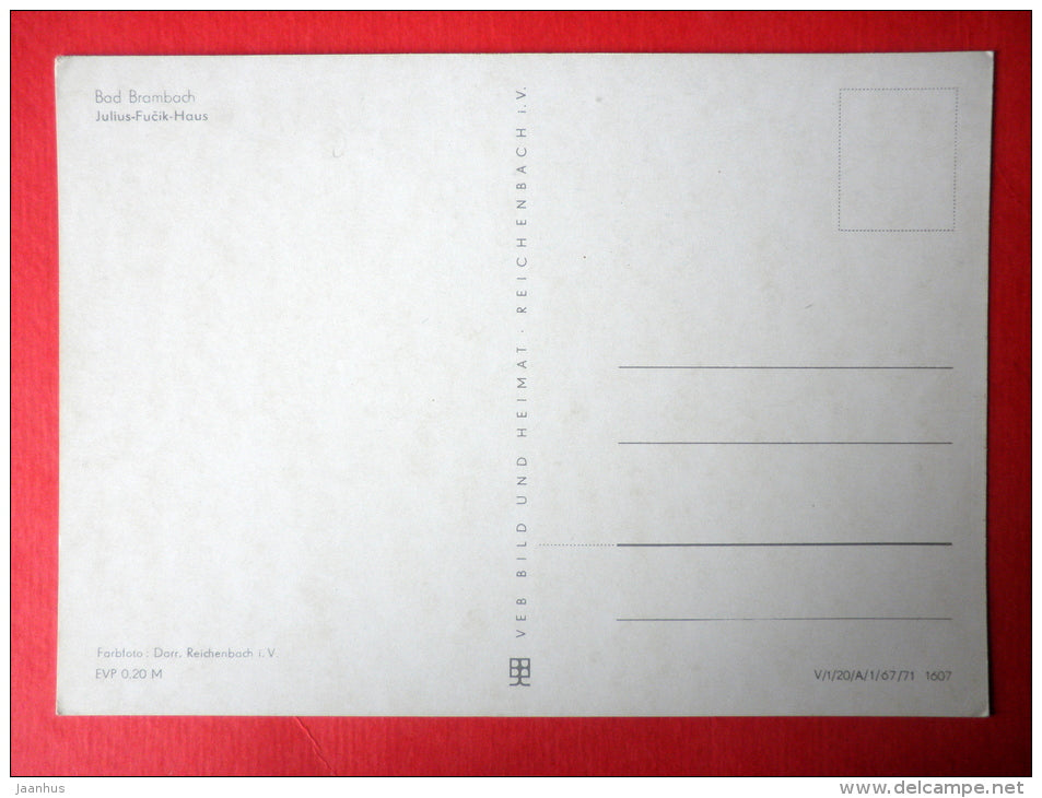 Julius Fucik Haus - Bad Brambach - 1971 - Germany DDR - unused - JH Postcards