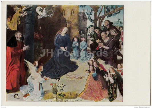 painting  by Hugo van der Goes - Adoration of the shepherds , 1476-77 - Flemish art - 1967 - Russia USSR - unused - JH Postcards