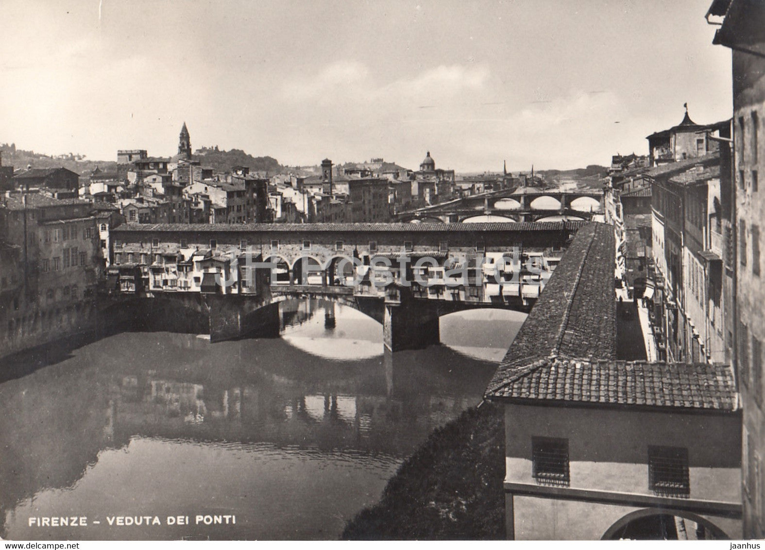Firenze - Florence - Veduta dei Ponti - View of the Bridges - old postcard - 1950 - Italy - used - JH Postcards