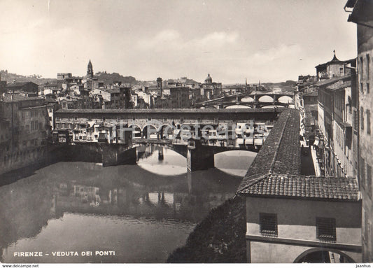Firenze - Florence - Veduta dei Ponti - View of the Bridges - old postcard - 1950 - Italy - used - JH Postcards