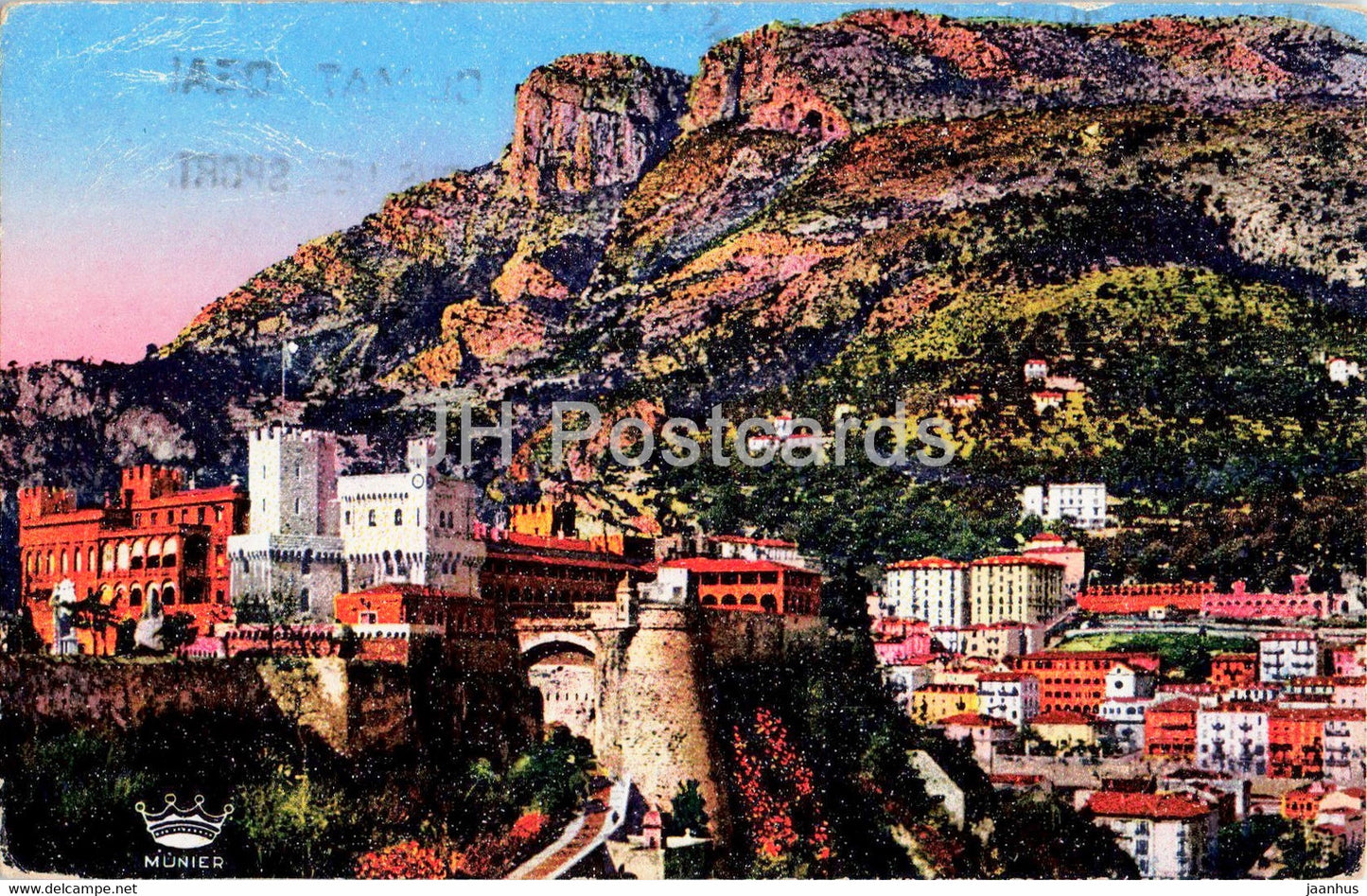 Monaco - Le Palais du Prince et la Tete de Chien - 20 - old postcard - 1948 - Monaco - used - JH Postcards