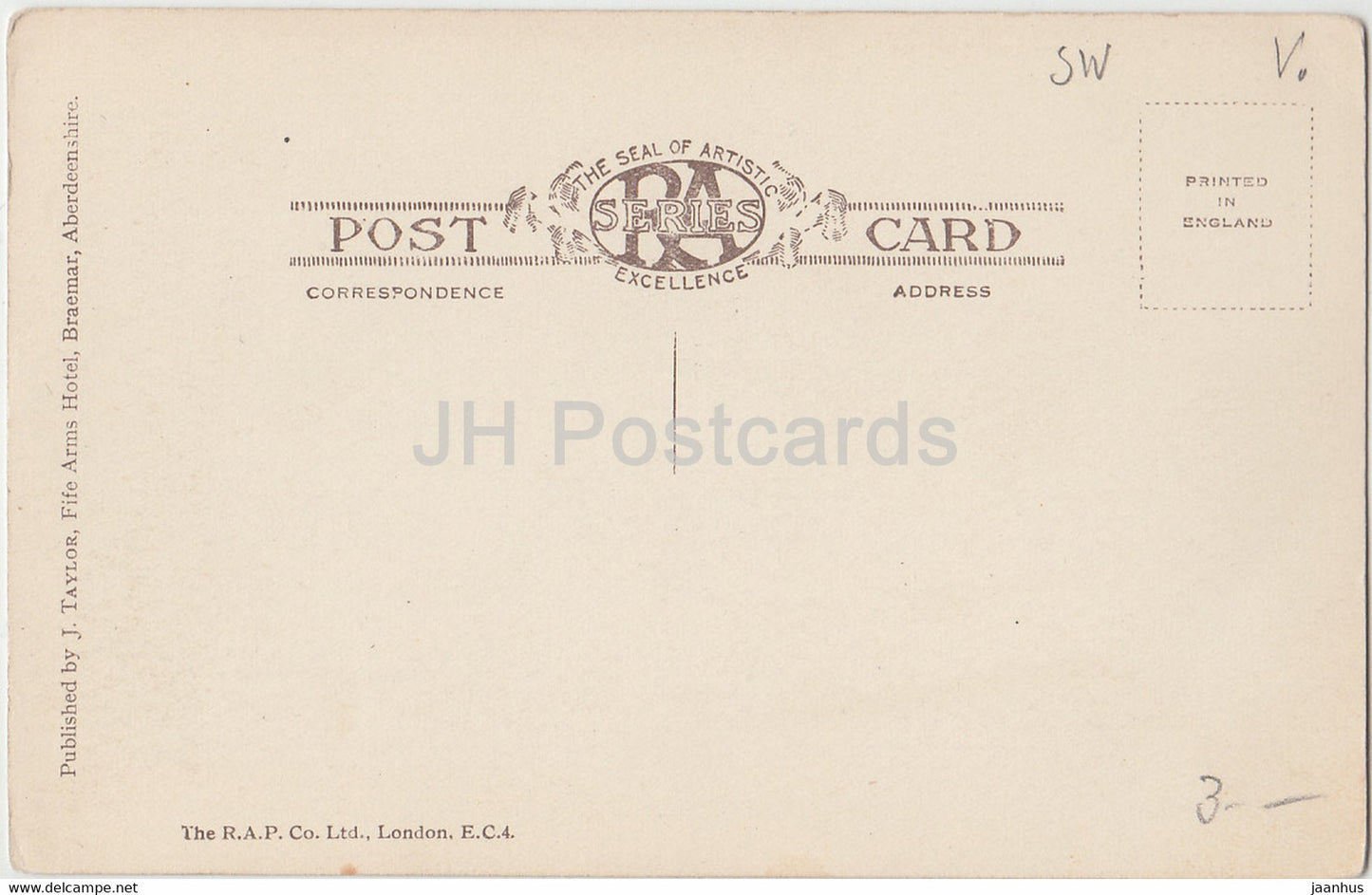 Château de Balmoral - carte postale ancienne - Ecosse - Royaume-Uni - inutilisé