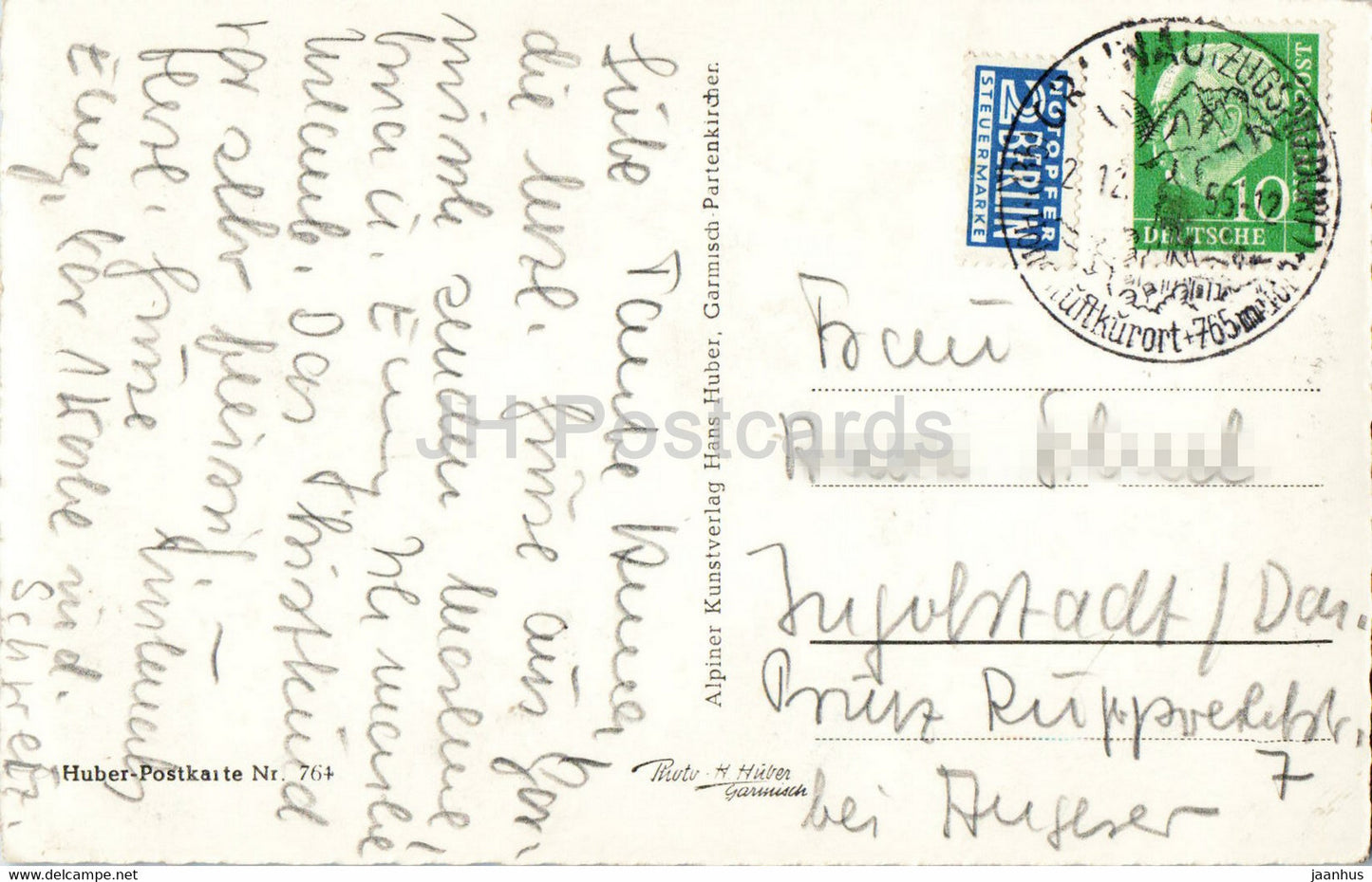 Schneefernerhaus gegen Zugspitzgipfel - old postcard - 1955 - Germany - used