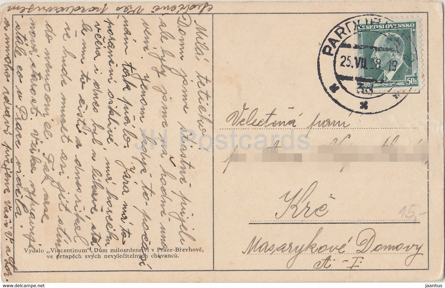 Srdecne Blahoprani - fille - fleurs - illustration - carte postale ancienne - 1938 - République tchèque - utilisé