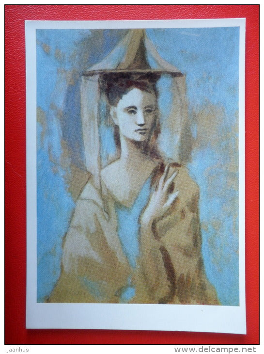 painting by Pablo Picasso . Spanish woman from the island of Mallorca - spanish art - unused - JH Postcards