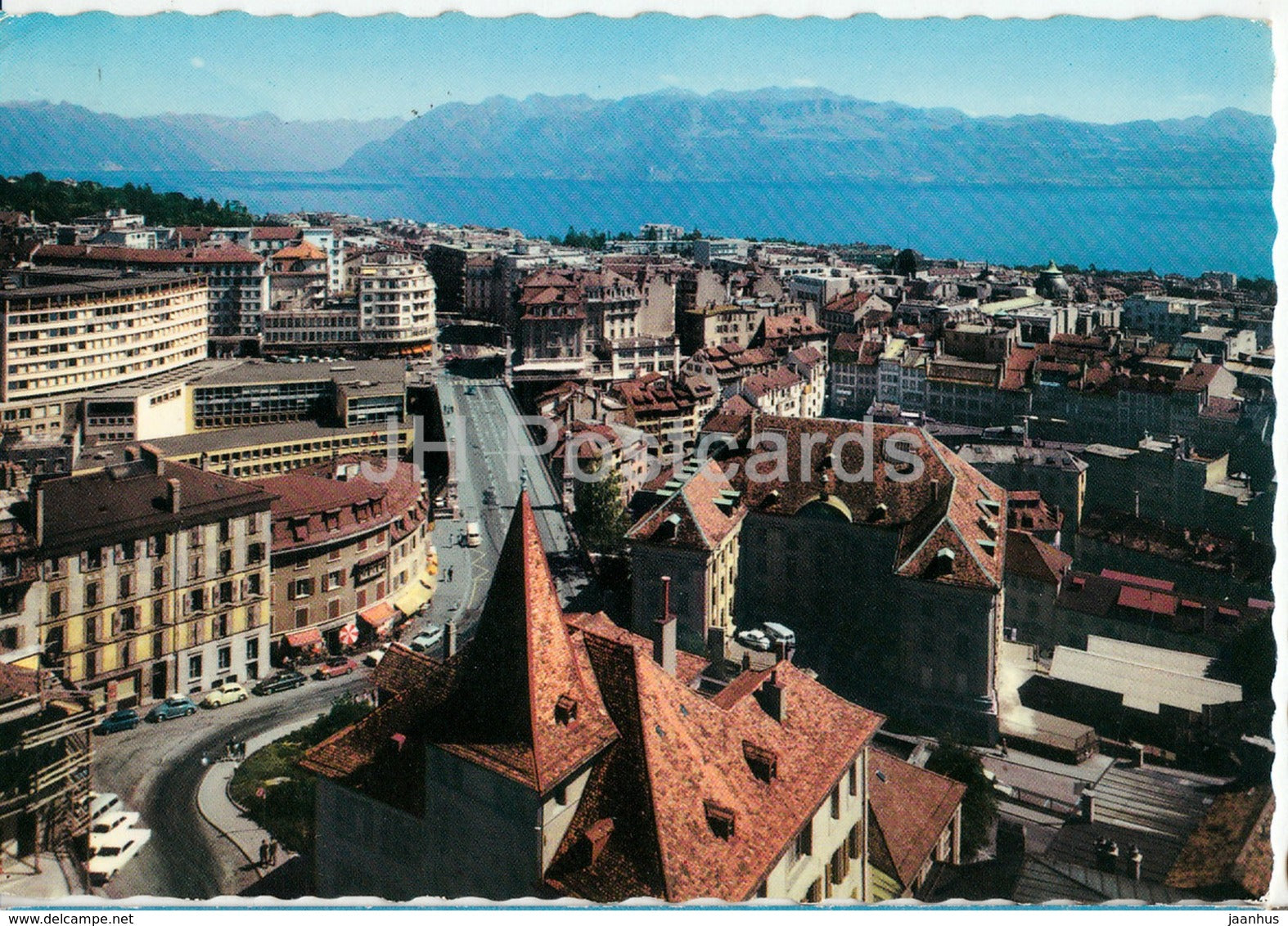 Lausanne - Vue Generale et les Alpes - General view and the Alps - 1970 - Switzerland - used - JH Postcards