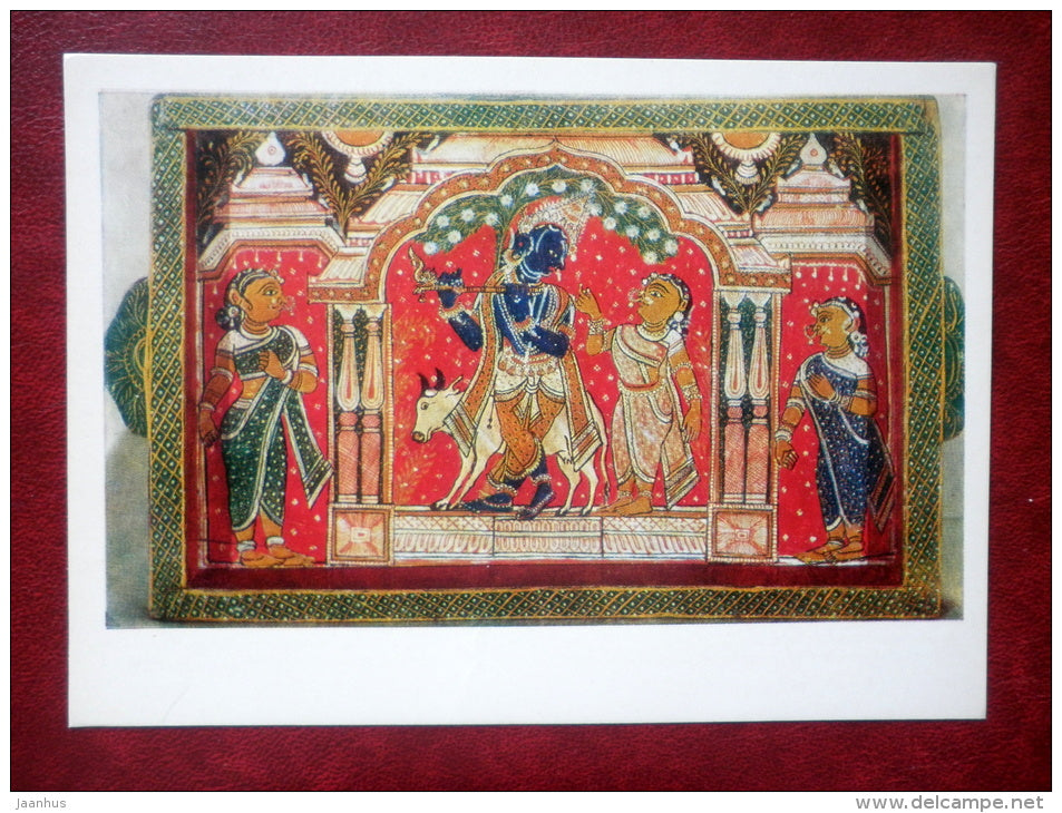 Krishna and three shepherdesses , India- the art of Asia - State Museum of Oriental Art - 1978 - Russia USSR - unused - JH Postcards