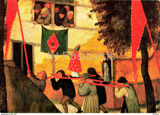 painting by Pieter Brueghel the Younger - Procession - Flemish art - Belgium - unused - JH Postcards