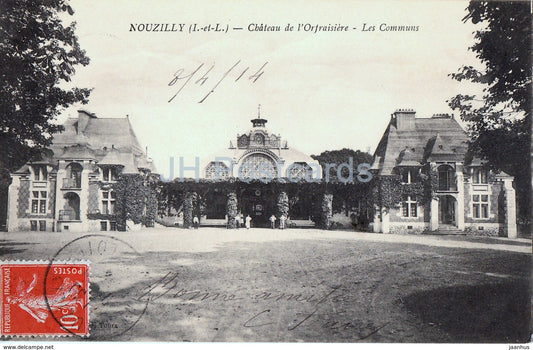 Nouzilly - Chateau de l'Orfraisiere - Les Communs - castle - 2 - old postcard - 1914 - France - used - JH Postcards