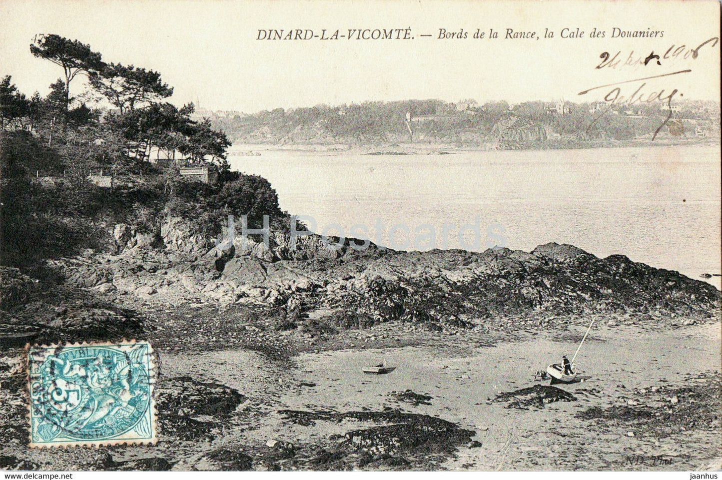 Dinard La Vicomte - Bords de la Rance la Cale des Douaniers - old postcard - 1906 - France - used - JH Postcards