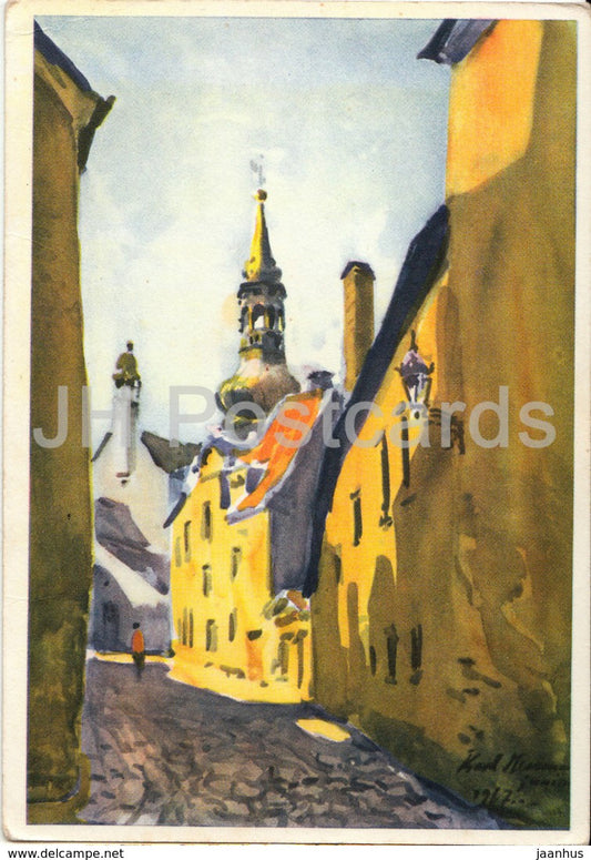 painting by K. Burman - Tallinn - Linnuse street at Toompea - Estonian art - 1967 - Estonia USSR - used - JH Postcards