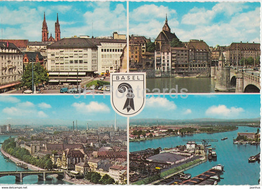 Basel - Basle - bridge - multiview - Switzerland - unused - JH Postcards