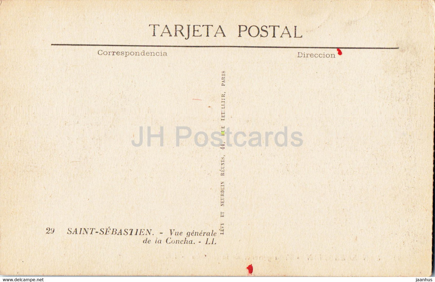 Saint-Sébastien - Guipuzcoa - Vista General de la Concha - plage - tramway - 29 - carte postale ancienne - Espagne - inutilisée