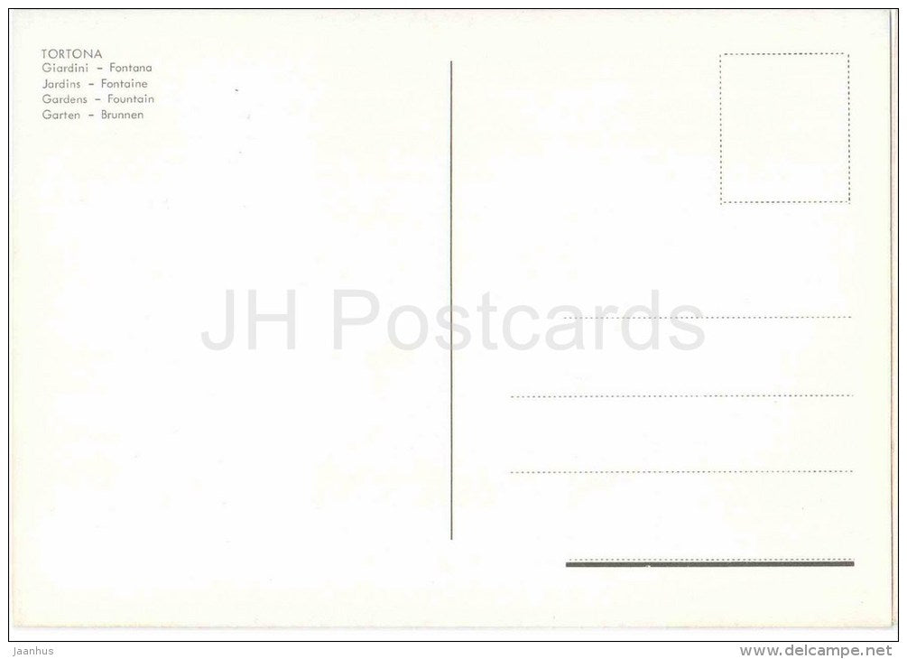 Giardini , fontana - garden , fountain - Tortona - Piemonte - Italia - Italy - unused - JH Postcards