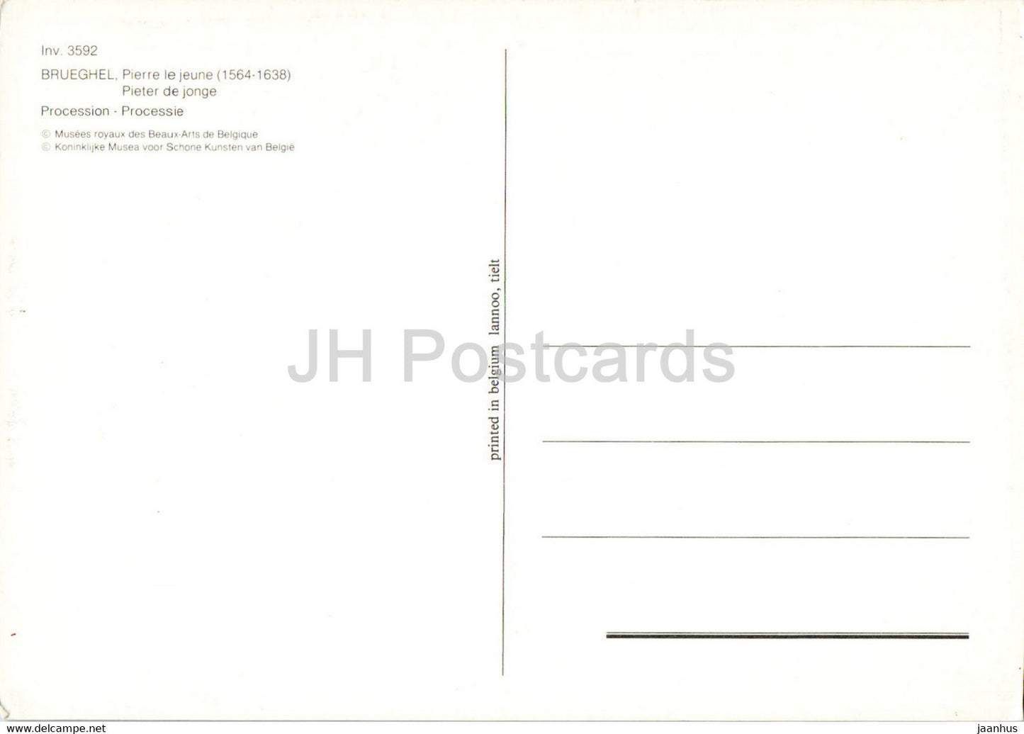 painting by Pieter Brueghel the Younger - Procession - Flemish art - Belgium - unused