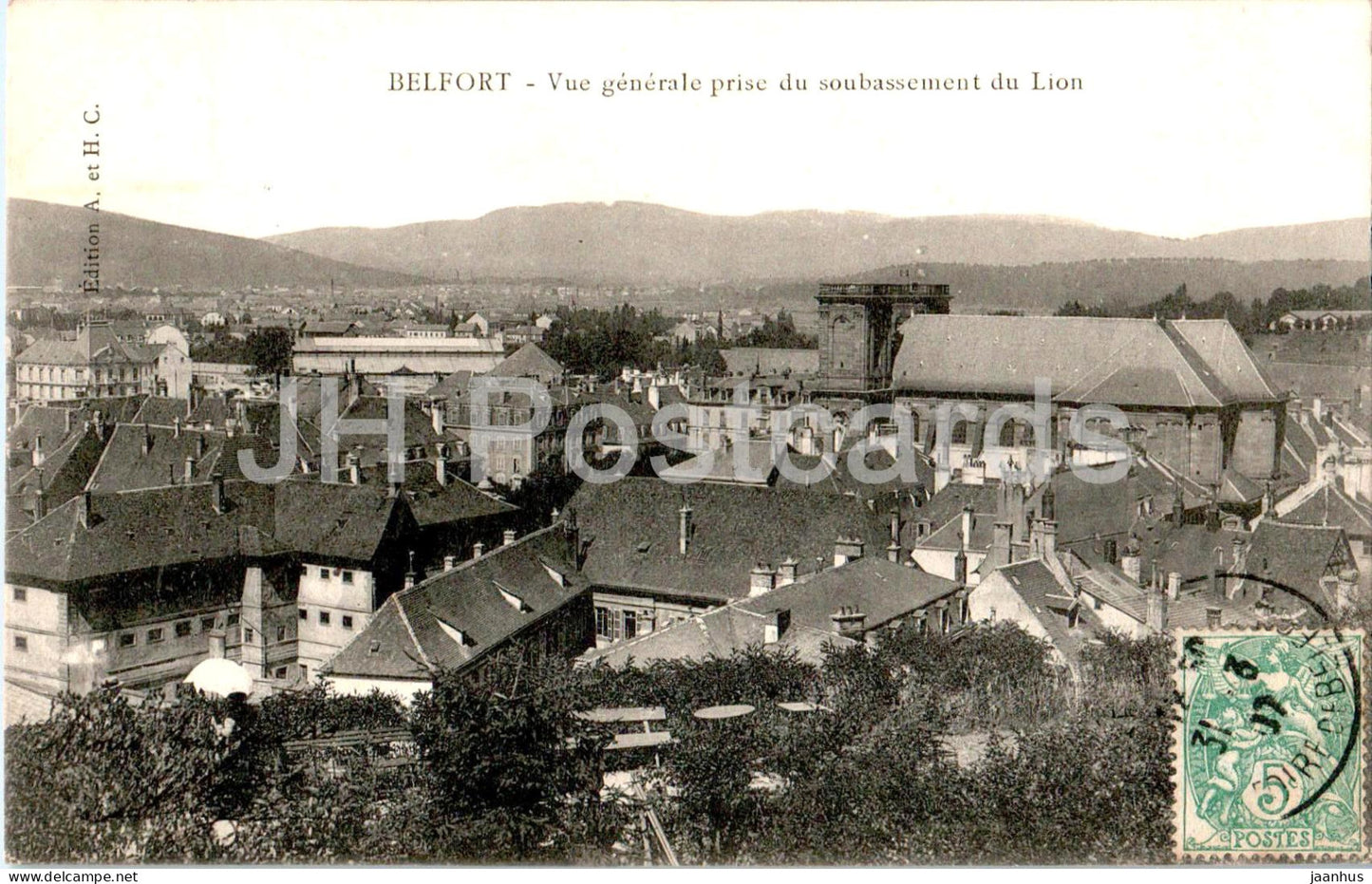 Belfort - Vue Generale prise du soubassement du Lion - General view - old postcard - 1907 - France - used - JH Postcards