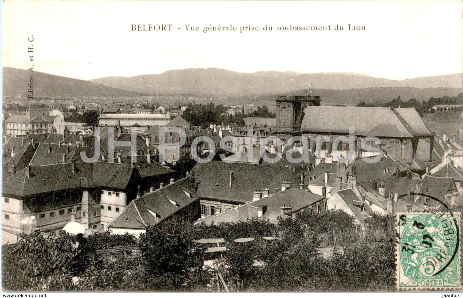 Belfort - Vue Generale prise du soubassement du Lion - General view - old postcard - 1907 - France - used - JH Postcards