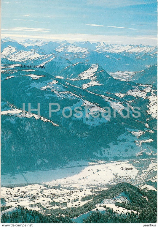 Skigebiet Danusa - Fanas - Grusch - Valzeina - Switzerland - 1982 - used - JH Postcards