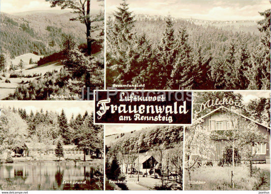 Luftkurort Frauenwald am Rennsteig - Lenkgrund - Fraubachmuhle - Milchbar - old postcard - 1970 - Germany DDR - used - JH Postcards