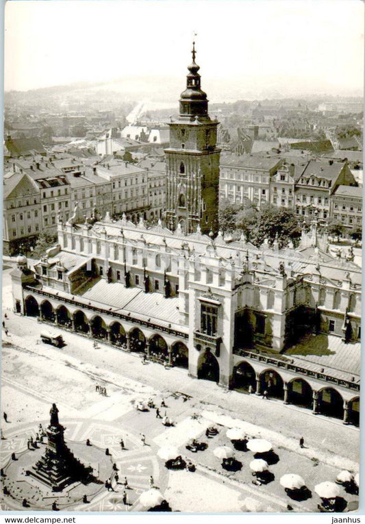 Krakow - Sukiennice wieza ratuszowa i pomnik Mickiewicza - Sukiennice town hall tower and monument - Poland - used - JH Postcards