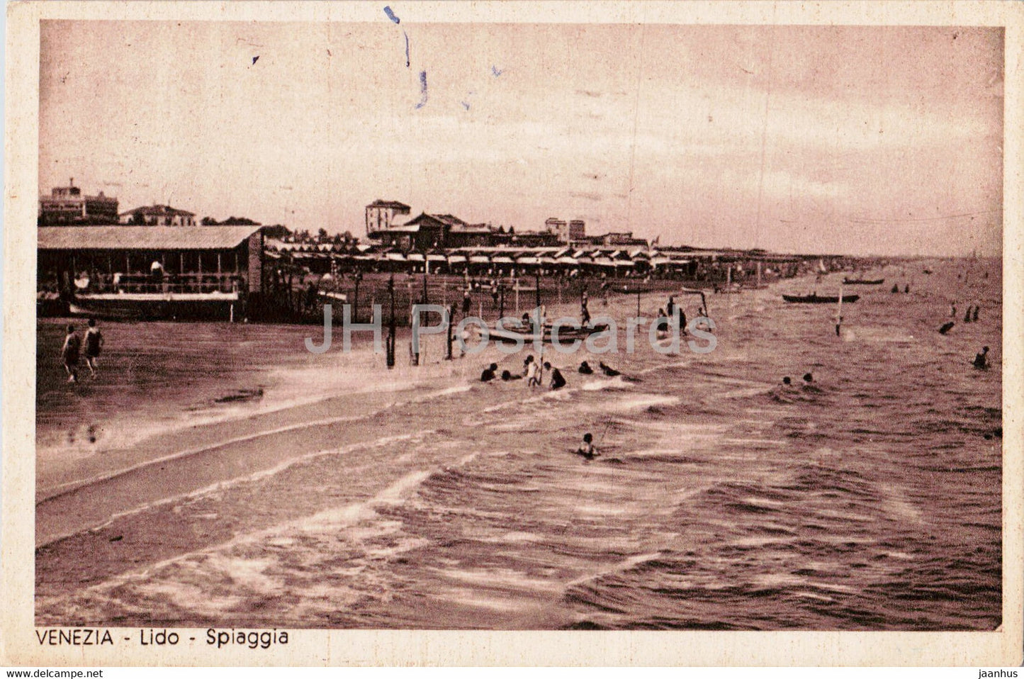 Venezia - Venice - Lido - Spiaggia - beach - old postcard - 1935 - Italy - used - JH Postcards