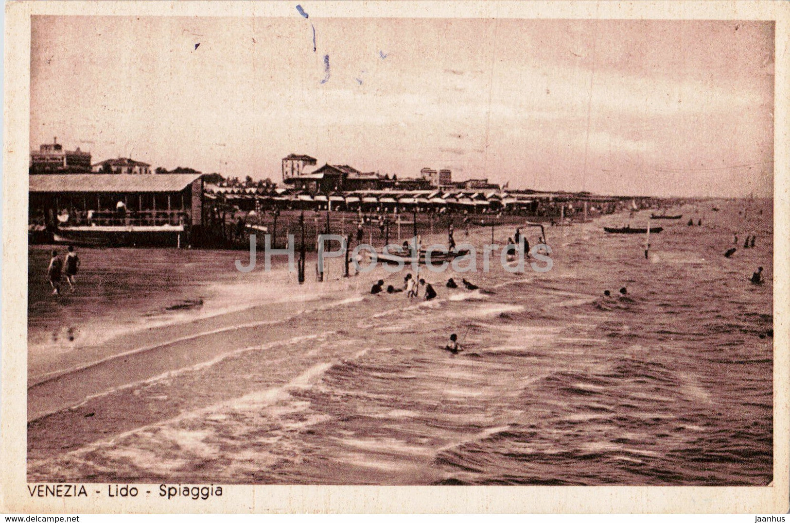 Venezia - Venice - Lido - Spiaggia - beach - old postcard - 1935 - Italy - used - JH Postcards