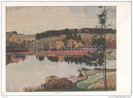 painting by M. Nesterov - Autumn Landscape , 1906 - russian art - unused - JH Postcards