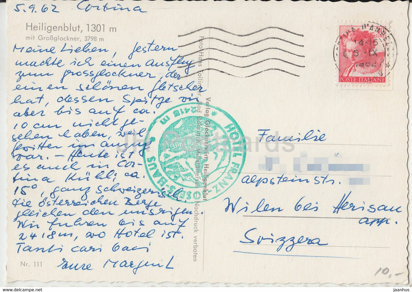 Heiligenblut 1301 m mit Grossglockner 3798 m - 1962 - Autriche - occasion