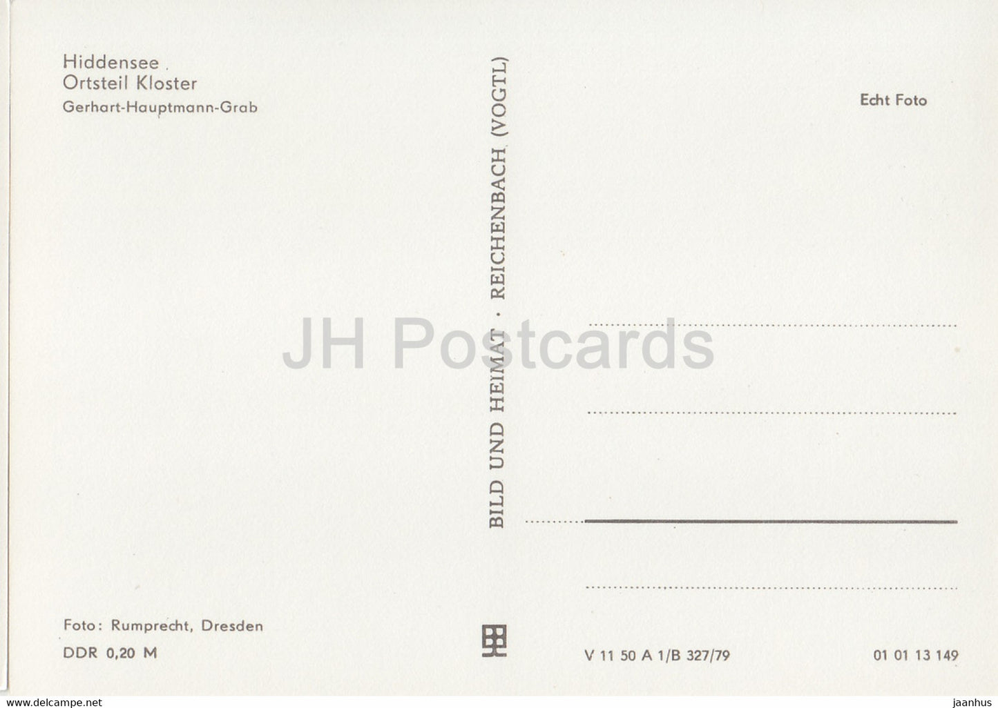 Hiddensee - Ortsteil Kloster - Grab - Gerhart Hauptmann Gedachtnisstatte - memorial - writer - DDR Germany - unused