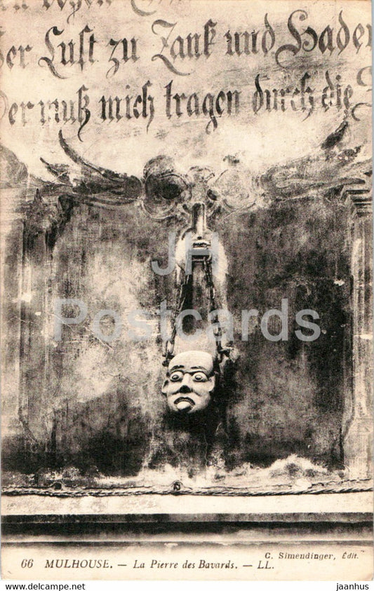 Mulhouse - La Pierre des Bavards - 66 - old postcard - France - unused - JH Postcards