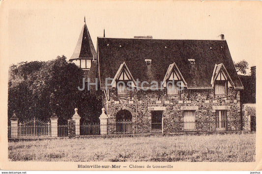 Blainville sur Mer - Chateau de Gonneville - castle - old postcard - France - unused - JH Postcards