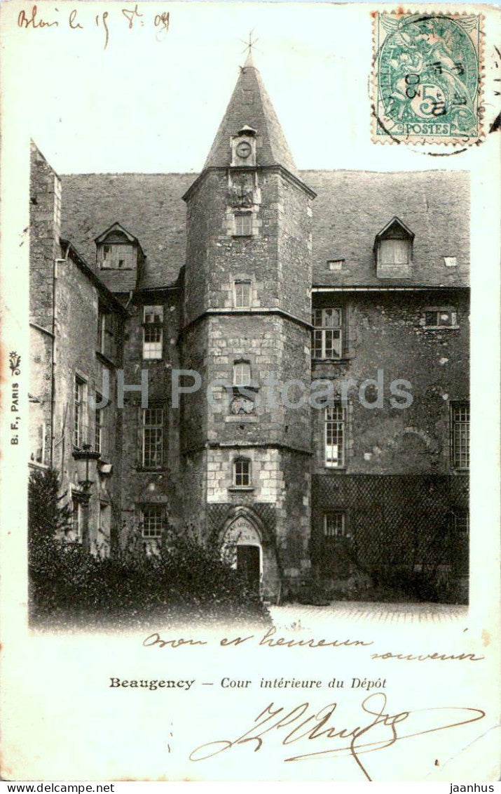 Beaugency - Cour interieure du Depot - Inner courtyard of the Depot - old postcard - 1903 - France - used - JH Postcards