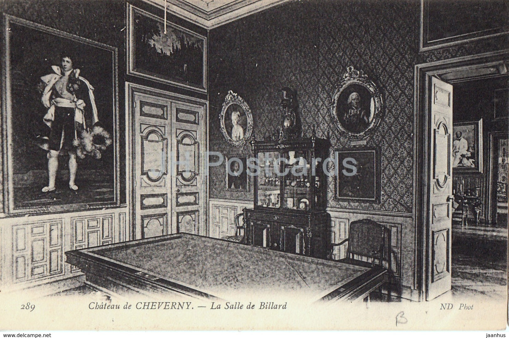 Chateau de Cheverny - La Salle de Billard - castle - 289 - old postcard - 1907 - France - used