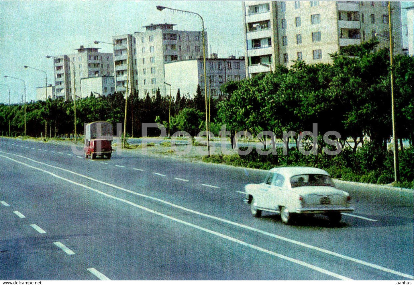 Baku - Tbilisi highway - car Volga - 1972 - Azerbaijan USSR - unused