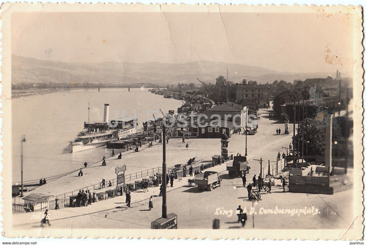 Linz - Landungsplatz - ship - steamer - old postcard - 1944 - Austria - used - JH Postcards