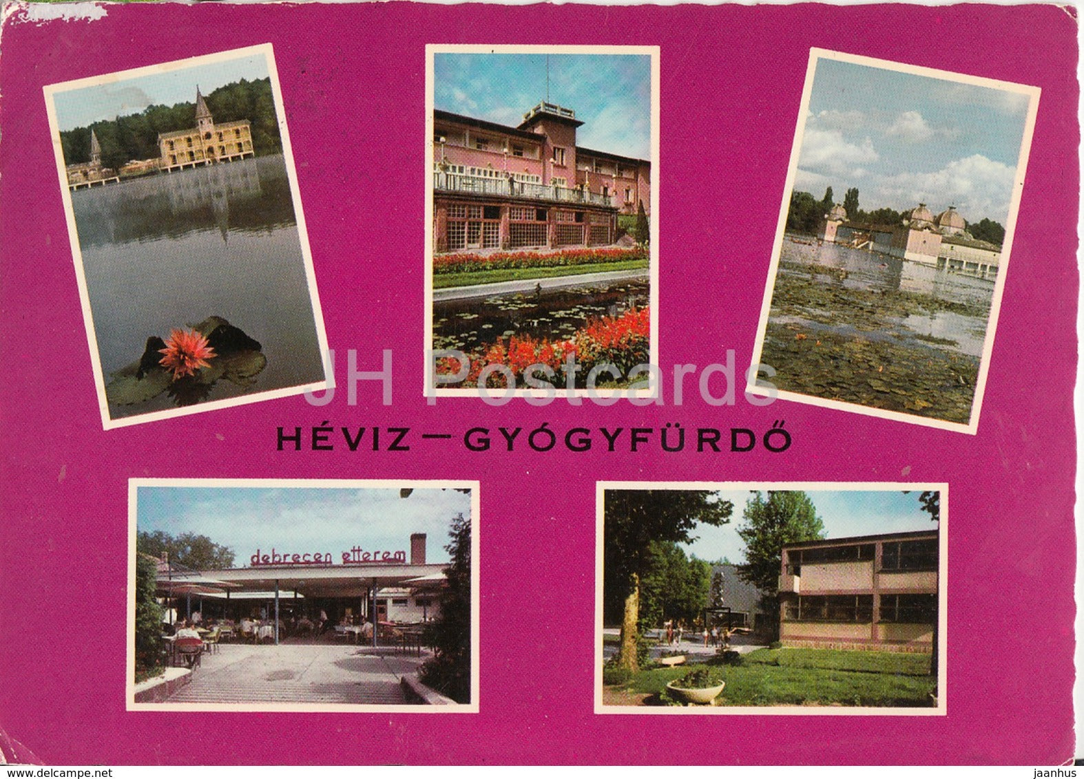 Heviz - spa - water lily - architecture - multiview - 1970 - Hungary - used - JH Postcards