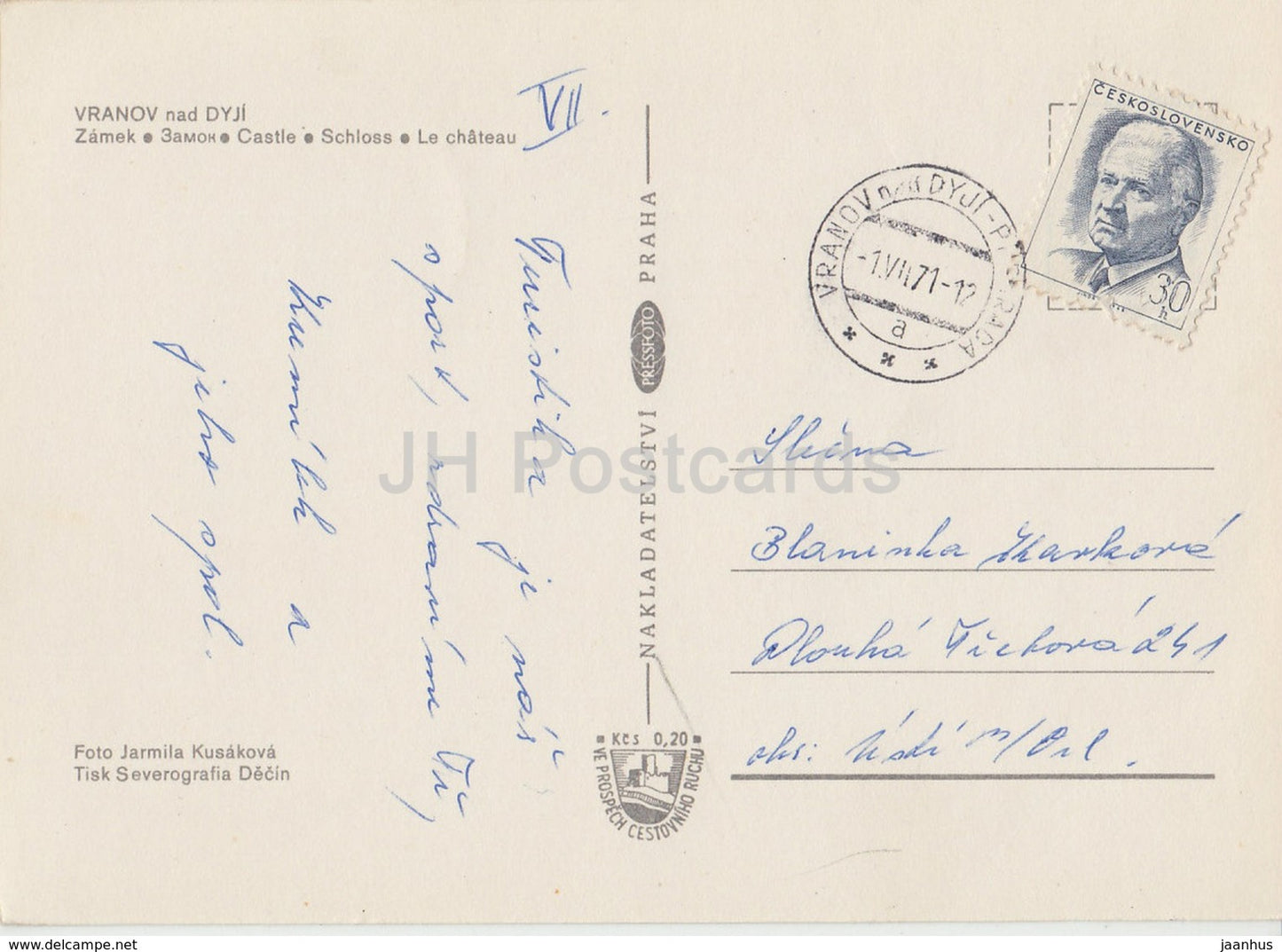 Vranov nad Dyji - château - Tchécoslovaquie - République tchèque - 1971 - utilisé