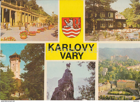 Karlovy Vary - spa - bus - multiview - Czechoslovakia - Czech Republic - 1972 - used - JH Postcards