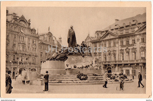 Praha - Prague - Husuv pomnik - Jan Hus monument - 45 - old postcard - Czech Republic - unused - JH Postcards