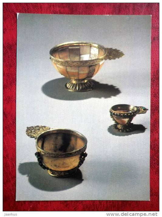 Gold and Silverwork in old Russia - One-handle Wine cups, 17th century - 1983 - Russia - USSR - unused - JH Postcards