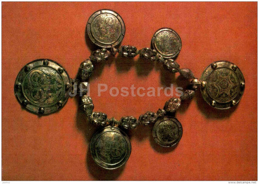 Necklace of beads - Suzdal - Russian Silver Craft - art - 1986 - Russia USSR - unused - JH Postcards