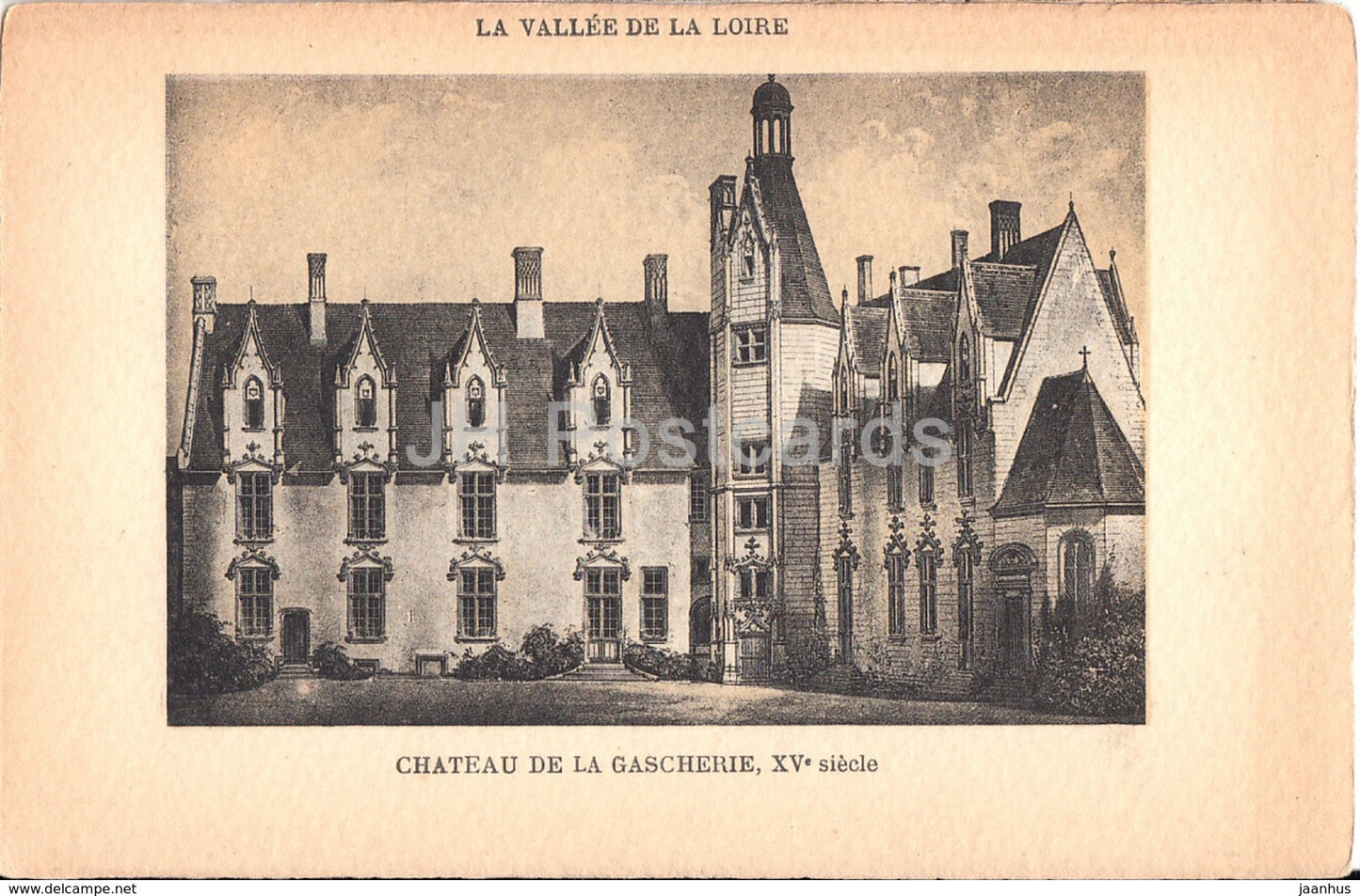 Chateau de La Gascherie - La Vallee de la Loire - castle - old postcard - France - unused