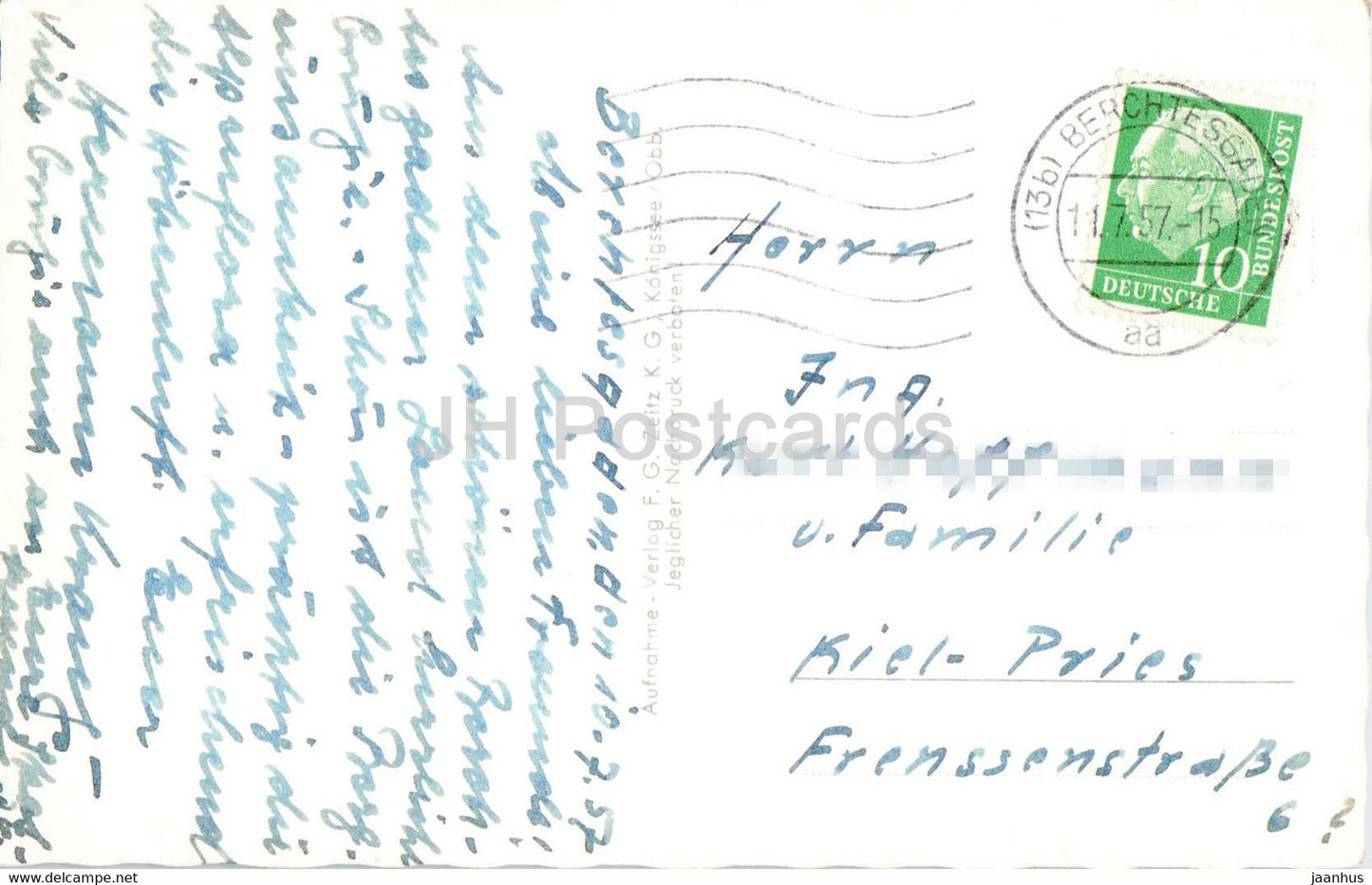 Der Konigssee - boat - old postcard - 1957 - Germany - used