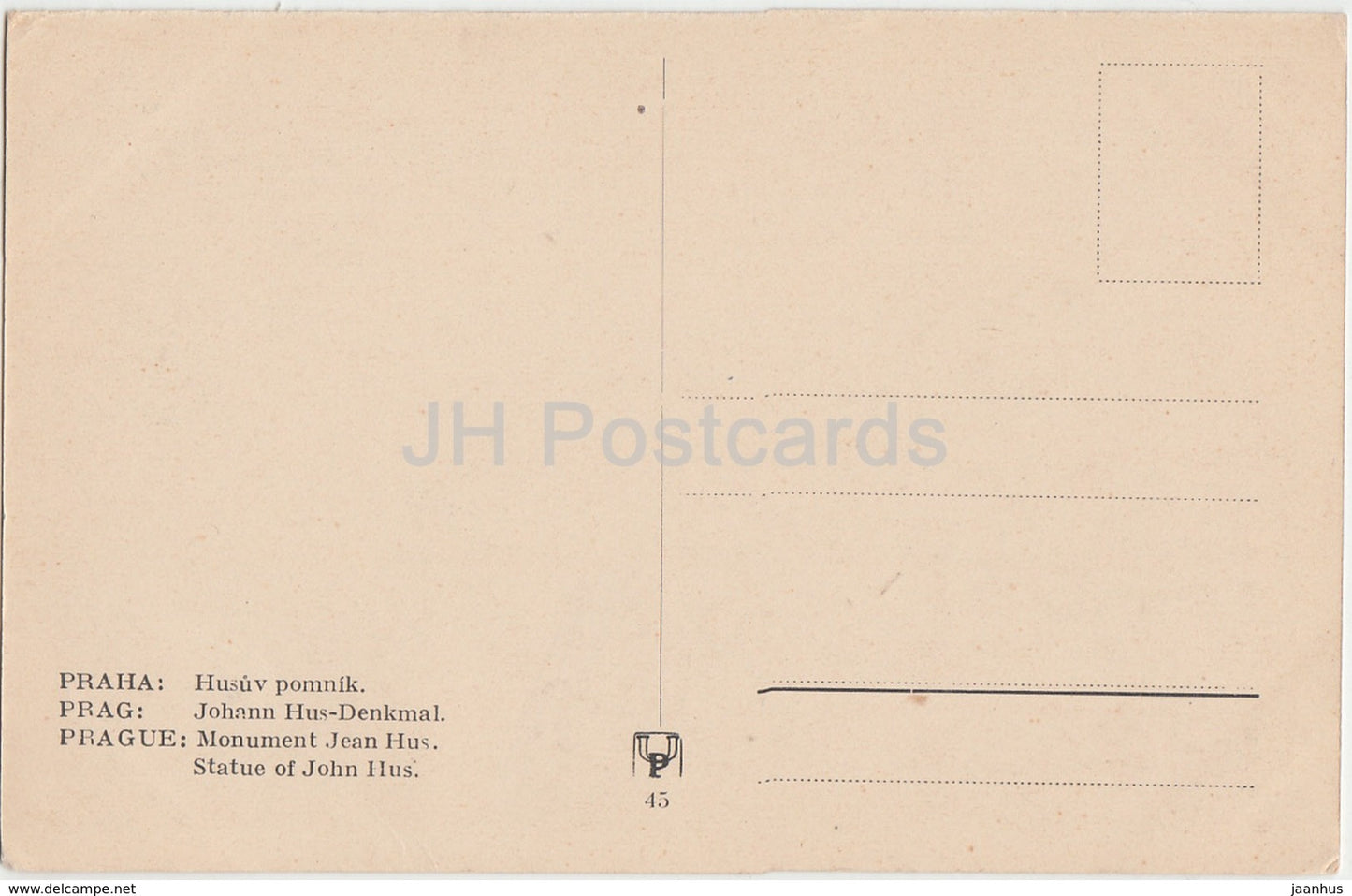 Praha - Prague - Husuv pomnik - Jan Hus monument - 45 - old postcard - Czech Republic - unused