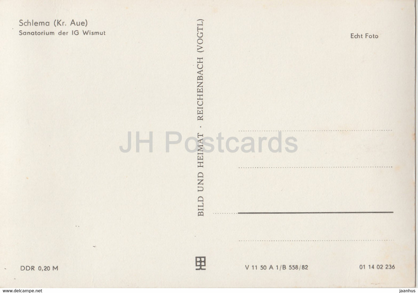 Schlema - Sanatorium der IG Wismut - Germany DDR - unused