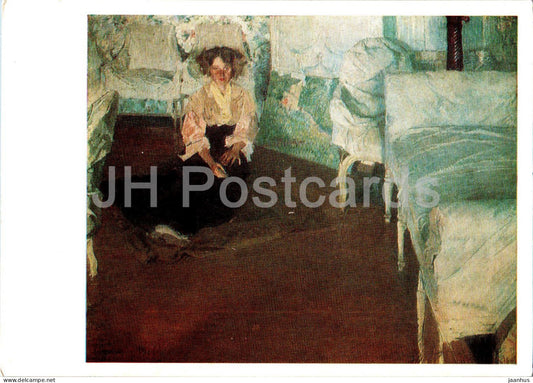 painting by Isaak Brodsky - Portrait Of Russian artist Lyudmila Burliuk - Russian art - 1983 - Russia USSR - unused